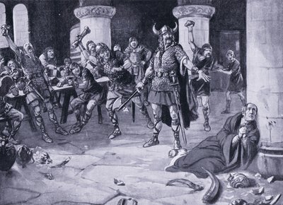 The martyrdom of Alphege, Palm Sunday AD1016 by Joseph Ratcliffe Skelton